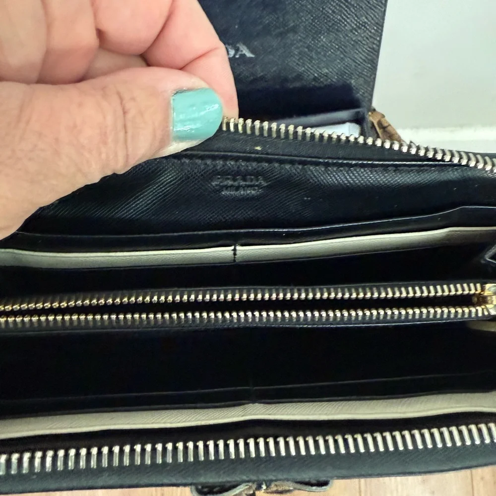 Prada Black Leather Wallet with Gold Accents - Picture 5 of 5